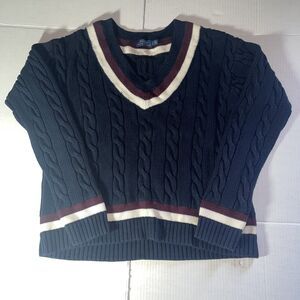 Ralph Lauren Polo Ladies Cable Knit Jumper Size Large Sweater
